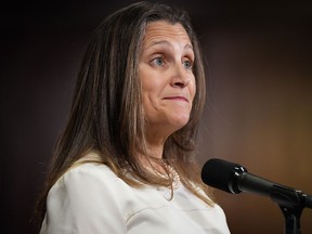Chrystia Freeland faced some pointed questions at a Calgary Chamber of Commerce event.