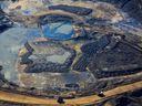 An aerial view of Canadian Natural Resources' oilsands mining operation near Fort McKay, Alta.