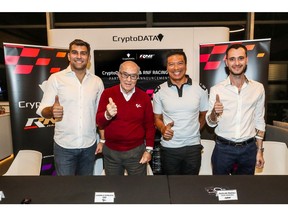 RNF Racing Ltd. is pleased to announce a new majority shareholder with CryptoDATA Tech, a blockchain-applied technologies pioneer and developer of hardware and software cybersecurity solutions. This strategic investment marks a significant milestone and a beginning of a new era for the fifteen months old RNF MotoGP team.*Ovidiu Toma - CEO CryptoDATA Tech (left), Carmelo Ezpeleta - CEO Dorna Sports (left-center), Razlan Razali - Team Principal RNF MotoGP Team (right-center), Bogdan Mărunțiș - Global Strategy CryptoDATA Tech (right).