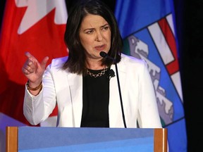 Alberta Premier Danielle Smith speaks at the Calgary Chamber of Commerce luncheon this month.