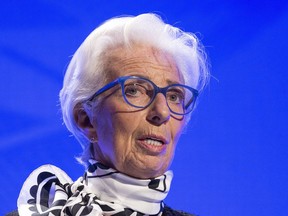 Christine Lagarde, President of the European Central Bank (ECB), speaks at the European Banking Congress in the Alte Oper (Old Opera) in Frankfurt, Germany, Friday, Nov. 18, 2022. The 32nd European Banking Congress is being held in Frankfurt under the motto 'Coping with transformational change'.