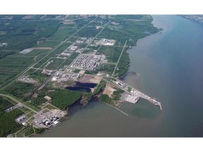 Port of Bécancour and its industrial park, showing location of the high-purity manganese sulfate plant proposed by EMN.