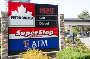 Gas prices at 192.9 at a Petro-Canada station in Surrey, B.C. this month.