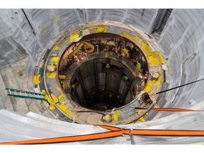 This deep concrete chamber held the plant's nuclear reactor, which has already been removed, cut up and buried in Texas.  Photographer: Vanessa Leroy/Bloomberg