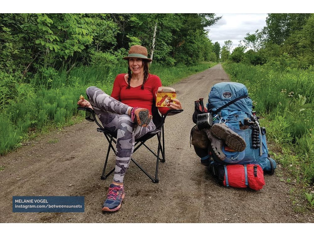 Hiker-adventurer Melanie Vogel becomes the first woman to complete a  coast-to-coast-to-coast through-hike on the Trans Canada Trail