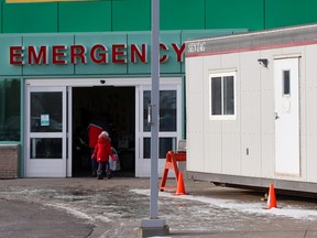 A trailer for extra space outside the ER at the Alberta Children's Hospital.