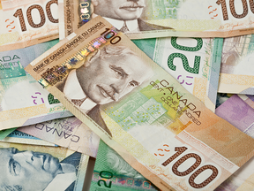 Variety of Canadian dollar denominations