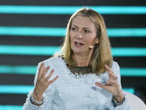 Anne Richards, chief executive of Fidelity International Ltd., speaks during the Bloomberg New Economy Forum in Singapore, on Wednesday. Richards said that Asia, including China, could rebound in sentiment faster than other parts of the world.