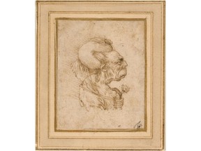 Grotesque Head of an Old Woman, 1489/1490
pen and brown ink on laid paper; laid down
overall: 6.4 x 5.1 cm (2 1/2 x 2 in.)
National Gallery of Art, Washington
Gift of Dian Woodner