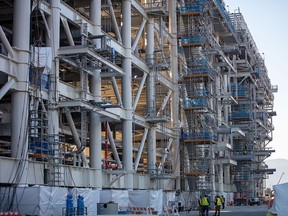 The LNG Canada construction site in Kitimat, B.C., in September 2022.