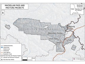 Map 1: Macmillan Pass and Mactung location map.