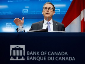 Bank of Canada Governor Tiff Macklem taking part in a news conference in Ottawa.