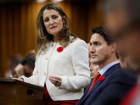 Deputy Prime Minister and Minister of Finance Chrystia Freeland delivers the fall economic statement in the House of Commons on Parliament Hill in Ottawa.
