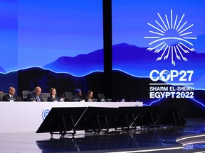 The COP27 climate conference at the Sharm el-Sheikh International Convention Centre in Egypt's Red Sea resort city of the same name.