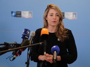 Canada's Foreign Minister Melanie Joly upon arrival for a meeting of NATO Foreign Ministers in Bucharest, Romania.