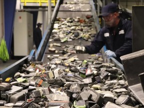 Battery material being recycled in a Li-Cycle Resources Corp. plant.