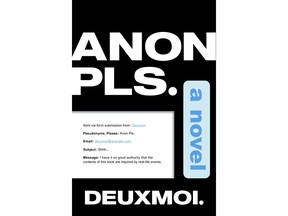 This cover image released by William Morrow shows "Anon Pls.," by the anonymous social media celebrity gossip account DeuxMoi. (William Morrow via AP)