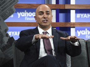 FILE - Minneapolis Federal Reserve president Neel Kashkari speaks the Yahoo Finance All Markets Summit on Thursday, Oct. 10, 2019, in New York. The solid U.S. jobs report for October underscores why the Federal Reserve needs to keep raising interest rates higher than it had previously forecast to control inflation, Kashkari said Friday, Nov. 4, 2022.