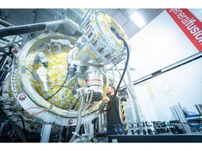 General Fusion is a world leader in plasma injectors. Over the years, the company has formed more than 200,000 plasmas. Pictured is PI3 - the world's largest and most powerful operational plasma injector.