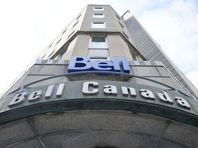 Bell Canada signage is pictured in Ottawa on Wednesday Sept. 7, 2022.