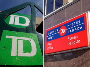 TD Bank of Canada Post store fronts