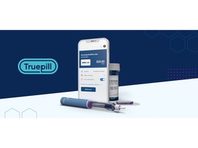 Truepill platform depicted on a mobile device