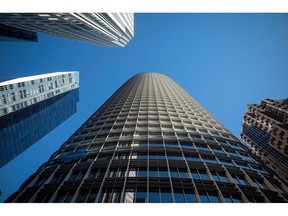 The Salesforce Tower in San Francisco, California, U.S., on Tuesday, Feb. 23, 2021. Salesforce.com Inc. is expected to release earnings figures on February 25.