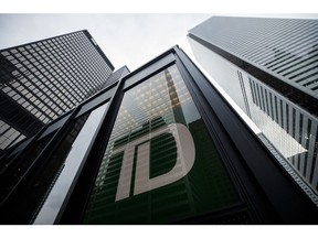 Signage on a Toronto-Dominion (TD) Canada Trust bank branch in Toronto, Ontario, Canada, on Wednesday, March 2, 2022. Toronto-Dominion Bank agreed to buy First Horizon Corp. for $13.4 billion, putting its massive capital stockpile to use for its largest deal ever and expanding its presence in the U.S. Southeast. Photographer: Cole Burston/Bloomberg