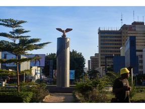 An eagle statue at Kafue roundabout in Lusaka, Zambia, on Sunday, May 8, 2022. A recent 1,900-mile journey from mines in Congo and Zambia shows how, a century after commercial mining began here, the world's hunger for copper is again reshaping the region.