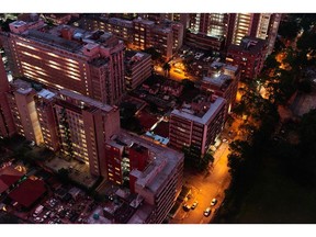 Nightfall in the Berea district of Johannesburg, South Africa, on Dec. 22.