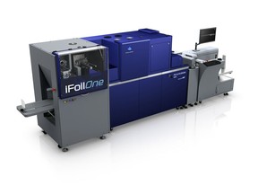 Konica Minolta's newest inkjet spot UV printer, the AccurioShine 3600 with iFoil One option is powered by MGI's innovative varnish technology with Konica Minolta's reliability.