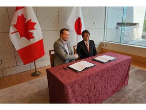 ZeroKey Inc. Partnership Agreement Signing Ceremony, Left: ZeroKey CEO & Co-Founder, Matthew Lowe, Right: NEXTY President, Yasuhiro Kakihara