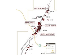 Figure 1. Northern segment of the Appleton Fault Zone 3D view, including major zones discovered to date.