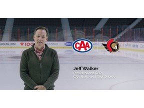 Jeff Walker, President and CEO of CAA North & East Ontario, announces a new partnership with the Ottawa Senators.  Under the deal, CAA North & East Ontario's 341,000 Members preferred pricing on select regular season games, 10 per cent off Sens merchandise and access to the popular Sens Skills event, held on January 8, 2023, sponsored by CAA North & East Ontario.