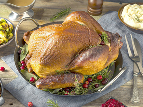 Christmas turkey on a platter