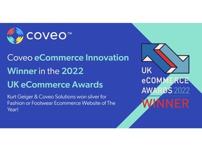 Coveo Winner of the eCommerce Innovation Award from UK eCommerce Awards