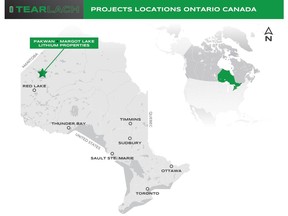 Tearlach Lithium Projects along the 'Electric Avenue'. Source Frontier Lithium1