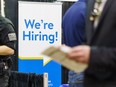 Job openings fell 3.3 per cent on a seasonally adjusted basis to 959,615 in the third quarter.
Steven Wilhelm/Postmedia