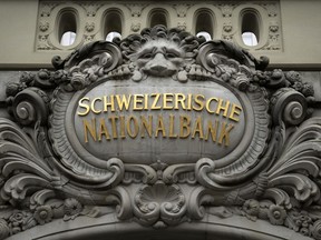The facade of the Swiss National Bank SNB at the Federal square (Bundesplatz) in Bern, Switzerland, Thursday, Dec. 15, 2022. The Swiss National Bank raised its key interest rate Thursday, as other central banks in Europe are expected to follow the playbook of the U.S. Federal Reserve in a bid to tame inflation.
