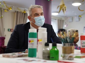 Health Secretary Steve Barclay attends a visit to Norton Care Home in London. The British government said Tuesday it will not offer more money to nurses and ambulance crews to end strikes that are piling pressure on an already overstretched health system. Prime Minister Rishi Sunak's Conservative administration is under pressure to increase its pay offer to health care staff who are seeking big raises in the face of decades-high inflation that was running at 10.7% in November.