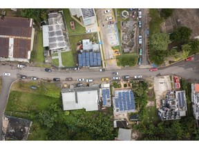 Power microgrid in Castaer. Aerial view of the microgrid in Castaer, Puerto Rico on Monday, Nov. 14, 2022.