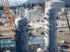 Construction activities at the LNG Canada site in Kitimat.