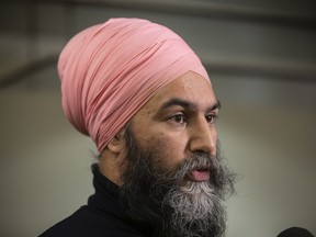 Federal NDP leader Jagmeet Singh in Edmonton, Alta.