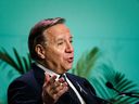 Quebec Prime Minister Francois Legault speaks during the opening ceremony of the United Nations Biodiversity Conference (COP15) at Plenary Hall of the Palais des congrès de Montréal in Montreal, Que.