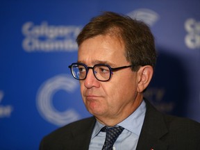 Jonathan Wilkinson, Minister of Natural Resources, speaks at an event at the Fairmont Palliser Hotel in Calgary.