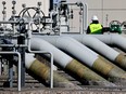 Pipes at the landfall facilities of the 'Nord Stream 1' gas pipeline in Lubmin, Germany.