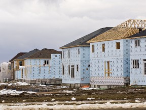 Homes being built in Brantford, Ontario.