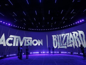 FILE - The Activision Blizzard Booth during the Electronic Entertainment Expo in Los Angeles, June 13, 2013. Microsoft is headed for a battle with the Federal Trade Commission, filing a formal challenge Thursday, Dec. 22, 2022, over whether the U.S. will block the tech giant's planned takeover of video game company Activision Blizzard.