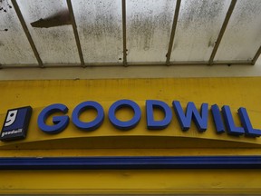 FILE - A Goodwill store sign is shown in Berkeley, Calif., on March 9, 2021. The maverick philanthropist MacKenzie Scott is dedicating an unusually large share of her giving to nonprofits in the South -- a region that mega-philanthropy and particularly tech donors have long been criticized for ignoring. Scott lists a $10 million gift to Goodwill Industries of Middle Tennessee as addressing economic development but also financial inclusion, workforce development, vocational education, and youth development.