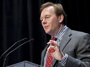 Kevan Cowan gestures during a luncheon speech at the CAPP Investment Symposium in Calgary, Alta., Wednesday, June 15, 2011. Ontario has appointed Cowan as the new chair of the Ontario Securities Commission.